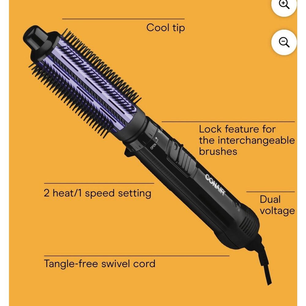 Conair 2 in 1 Hot Air Brush Curling Iron Combo Hair Dryer 1"- 1½" - Picture 2 of 9